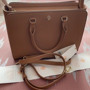 Tory Burch Emerson Small Zip Tote Saffiano Leather